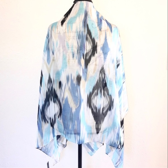 RIKKA | 💙🖤 Southwest Abstract Print Sheer Lightweight Shawl Wrap ✨NWT!✨ - Picture 9 of 11
